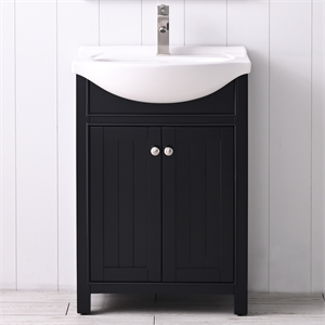 Design Element Marian 24&quot Bath Vanity in Espresso with White Porcelain Top