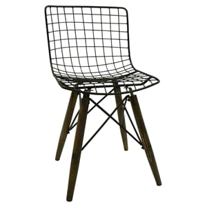 Creative Images International Metal Side Dining Chair in Black (Set of 2)