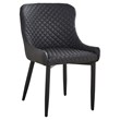 Creative Images International Tufted Side Dining Chair in Dark Gray (Set of 2)