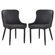 Creative Images International Tufted Side Dining Chair in Dark Gray (Set of 2)