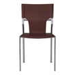 Creative Images International Faux Leather Dining Chair in Dark Brown (Set of 4)