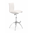Faux Leather Height Adjustable Swivel Barstools in White (Set of 2)
