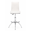 Faux Leather Height Adjustable Swivel Barstools in White (Set of 2)