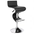 Creative Images International Faux Leather Adjustable Bar Stool in Black