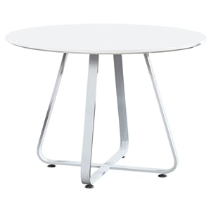 Creative Images International 43&quot Round Contemporary Metal Dining Table in White