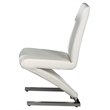 Creative Images International Faux Leather Z Dining Chair in White (Set of 2)
