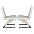 Creative Images International Faux Leather Z Dining Chair in White (Set of 2)