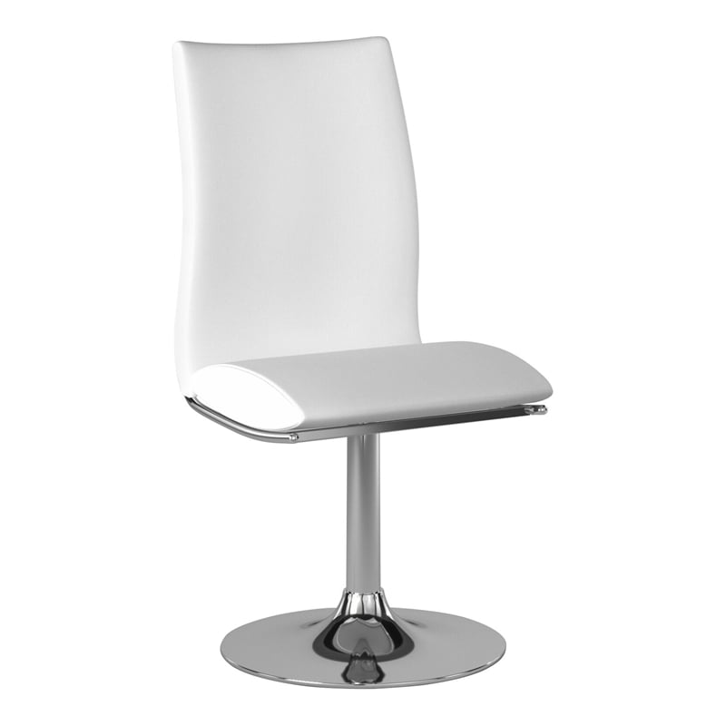 Creative Images International Swivel Chair with Chrome Base in White (Set of 2)