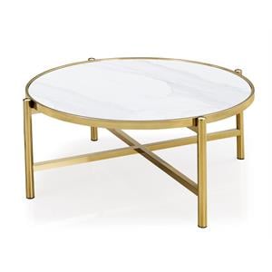 Coffee TableCeramic top with Gold Base 38&quot Round