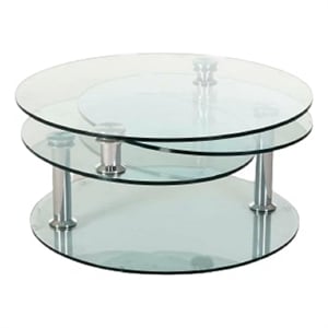 Motion Glass Coffee Table with Clear Base