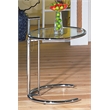Adjustable Height Clear Glass End Table