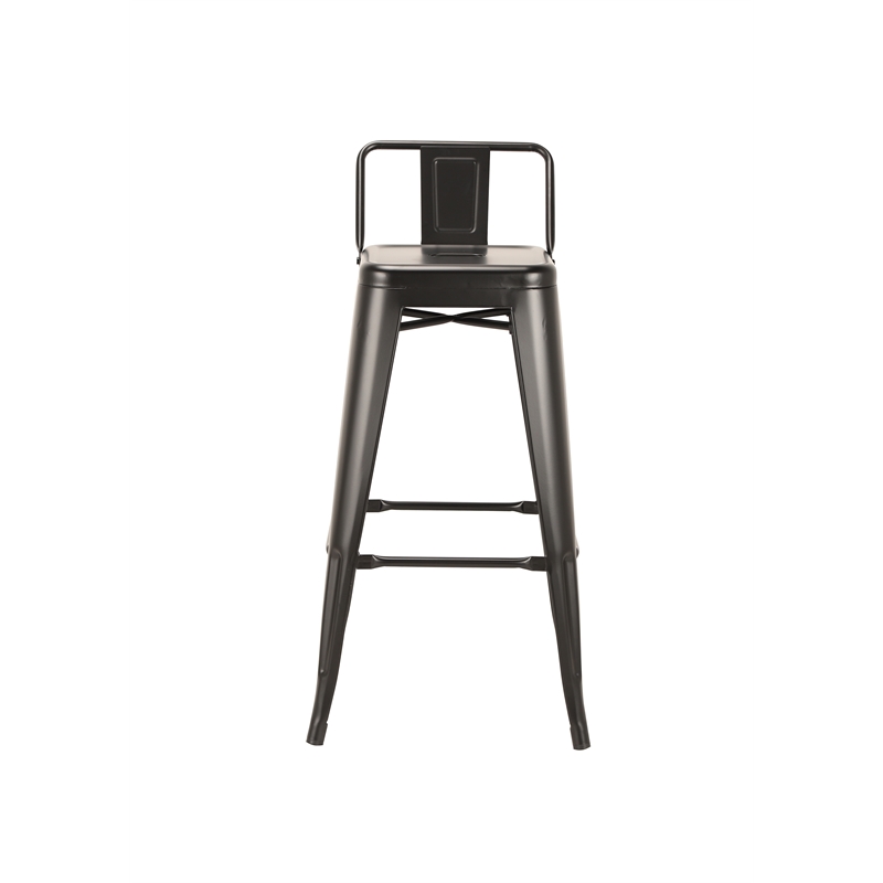 Metal Bar Stool Black Set of 4