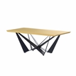 Dining Table with Natural Wood top and Black Metal Legs