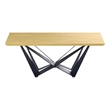 Dining Table with Natural Wood top and Black Metal Legs