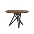 Walnut Wood Dining Table with brushed Gray Stainless Steel Legs