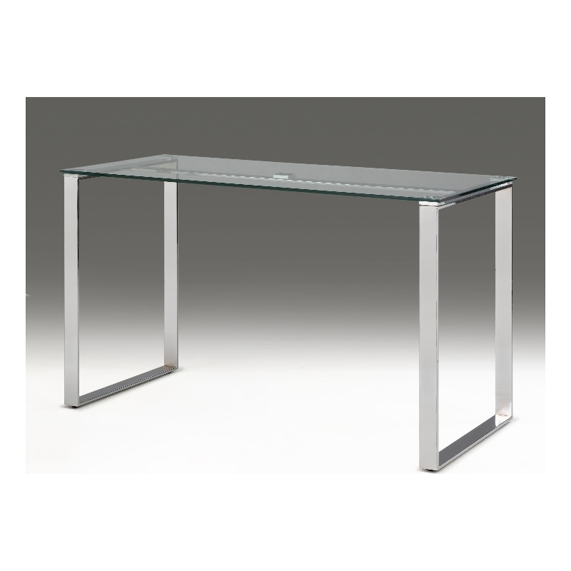 Clear Glass desk with Chrome Base