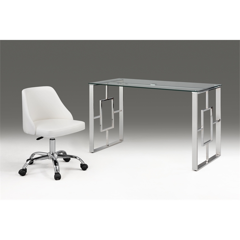 Clear Glass desk with Chrome Base