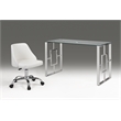 Clear Glass desk with Chrome Base