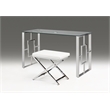 Clear Glass desk with Chrome Base