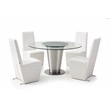 Round Clear Glass Table top with Stainless Steel Base