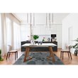 Clear Glass extension Table with Alu frame and ash Wood Legs