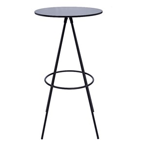 Modern Black MDF wood top Bar Table with Metal Table Legs