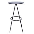 Modern Black MDF wood top Bar Table with Metal Table Legs