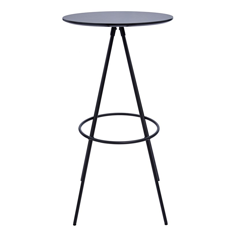 Modern Black MDF wood top Bar Table with Metal Table Legs