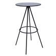 Modern Black MDF wood top Bar Table with Metal Table Legs