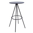Modern Black MDF wood top Bar Table with Metal Table Legs
