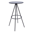 Modern Black MDF Wood top Bar Table with Metal Table Legs