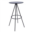 Modern Black MDF Wood top Bar Table with Metal Table Legs