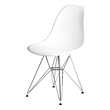 White Plastic Chair with Chrome Legs (Set of 2)