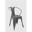 Metal Chair with ARM- Gun Metal Set of 4