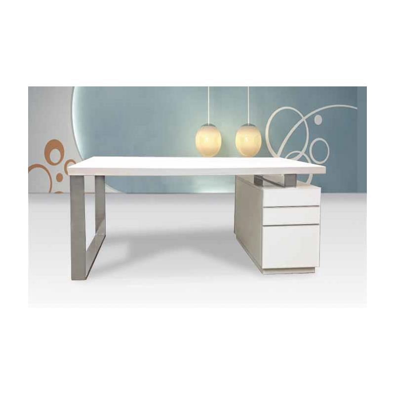 White Wood Lacquer Computer Desk