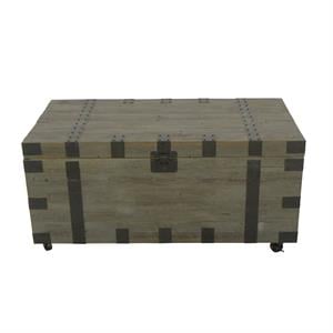 Trunk Coffee Table with Reclaimed Wood and Black Metal in Natural
