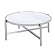 Coffee Table with Ceramic top and Stainless steel Base in Silver