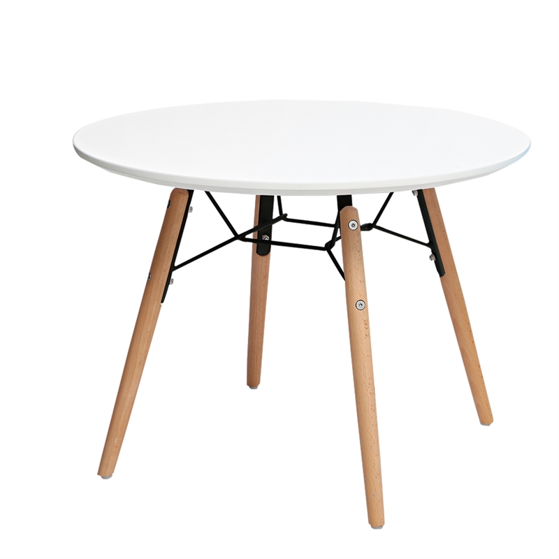 Midcentury White MDF Wood Top Kids Side Table