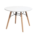 Midcentury White MDF Wood Top Kids Side Table