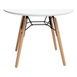 Midcentury White MDF Wood Top Kids Side Table