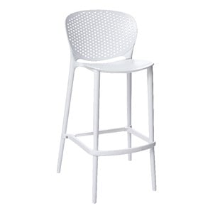 Stackable Plastic Bar Stool in white (Set of 4)