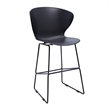 Midcentury Black Plastic Counter Stool with Metal Legs (Set of 2)