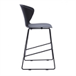 Midcentury Black Plastic Counter Stool with Metal Legs (Set of 2)