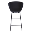 Midcentury Black Plastic Counter Stool with Metal Legs (Set of 2)