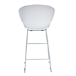 Midcentury Plastic White Counter Stool with Metal Legs (Set of 2)