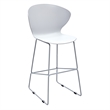 Midcentury Plastic White Counter Stool with Metal Legs (Set of 2)