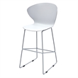 Midcentury Plastic White Counter Stool with Metal Legs (Set of 2)