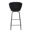 Midcentury Black Plastic Bar Stool with Metal Legs (Set of 2)