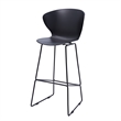 Midcentury Black Plastic Bar Stool with Metal Legs (Set of 2)
