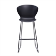 Midcentury Black Plastic Bar Stool with Metal Legs (Set of 2)